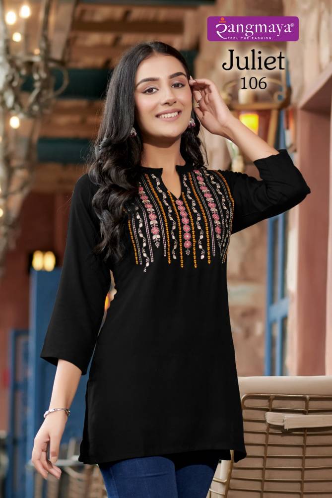 Juliet By Rangmaya Rayon Tunic Ladies Top Wholesale Price In Surat